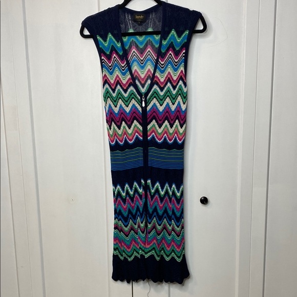 Laundry By Shelli Segal Blue and Green Knit Dress - small - ZipUp - Picture 1 of 5